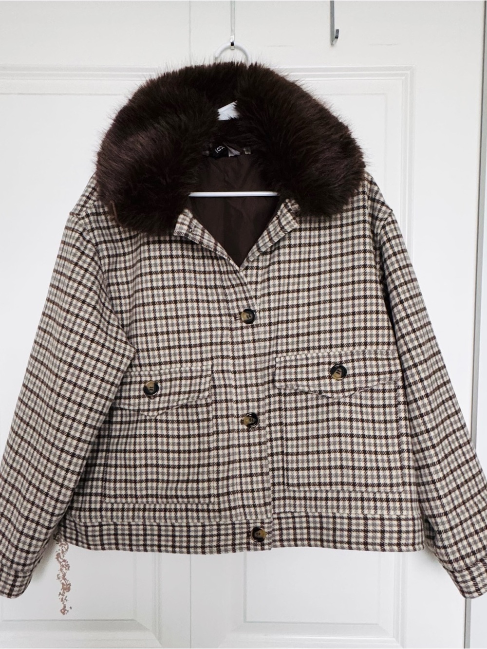 H&M Brown Plaid Jacket